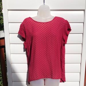 Tianello Ruby Textured Short Sleeve Top